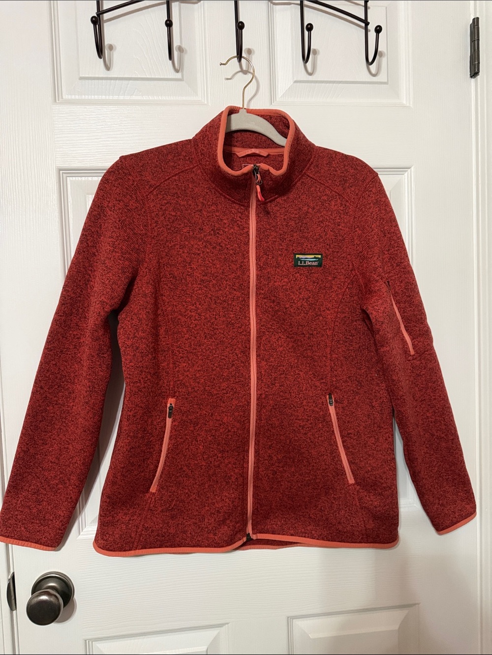 L.L. Bean Rust Heather Full-Zip Jacket